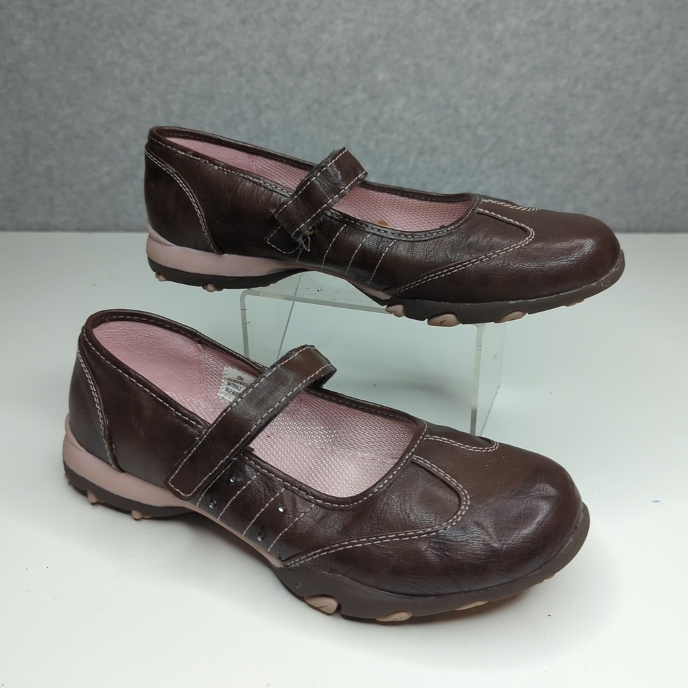 L.A. Underground Brown & Pink Mary Jane Sneakers Shoes‎ Girls Kids Size 3.5M